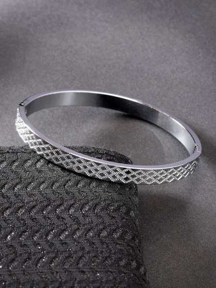 Anouk Men Silver-Plated
                    Stainless Steel Kada Bracelet