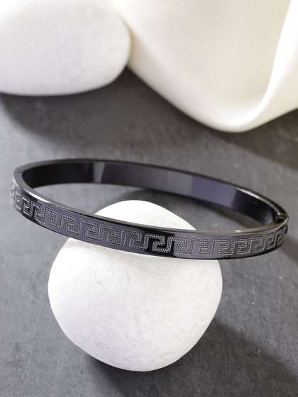 Anouk Men Rhodium-Plated
                    Stainless Steel Kada Bracelet