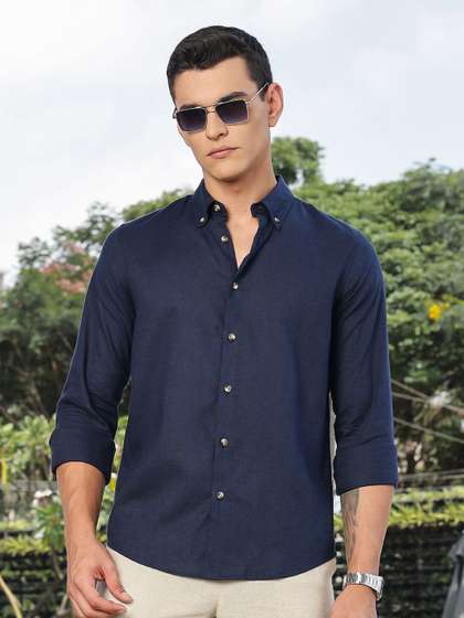 Thomas Scott Men
                        Button-Down Collar Linen Casual Shirt