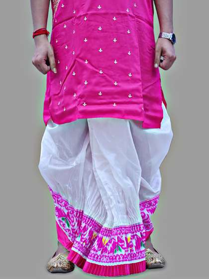 AMIT ONLINE Men
                        Jamdani Border Ready To wear Mour Puccho Dhoti