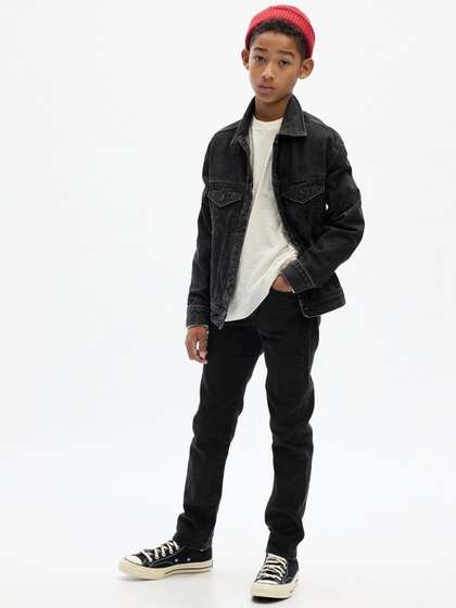 GAP Boys Lightly Washed
                    Slim Fit Mid-Rise Jeans
