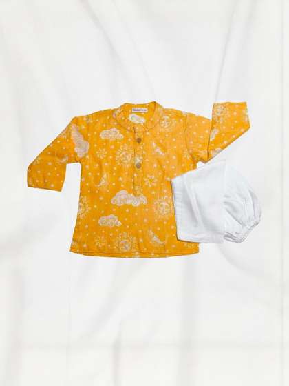 Tura Turi Boys Ethnic
                    Motifs Printed Regular Pure Cotton Kurta with
                    Pyjamas
