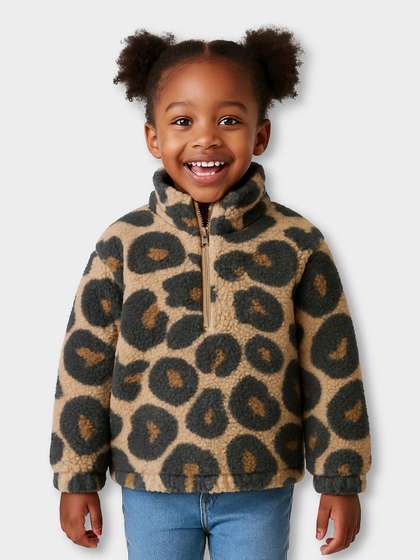 MiArcus Unisex Kids
                    Animal Printed Mandarin Collar Straight Sweatshirt