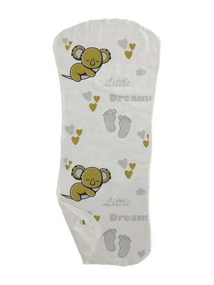 Attica Tracery Pack of 2
                    Sleeping Coala Printed Muslin Cotton Baby Burp
                    Napkins