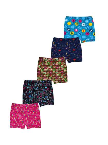 YELLOWDELIGHT Girls Pack
                    Of 5 Cotton Boyshorts Briefs YD 811 Gaja
                    (g)discharge prnt0-6m-5p