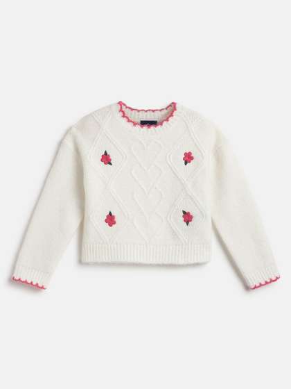 Chicco Girls Floral
                      Pullover with Embroidered Detail Sweater