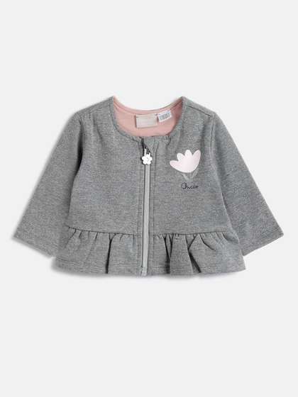 Chicco Girls Round
                      Neck Placement Print Cotton Sweatshirt