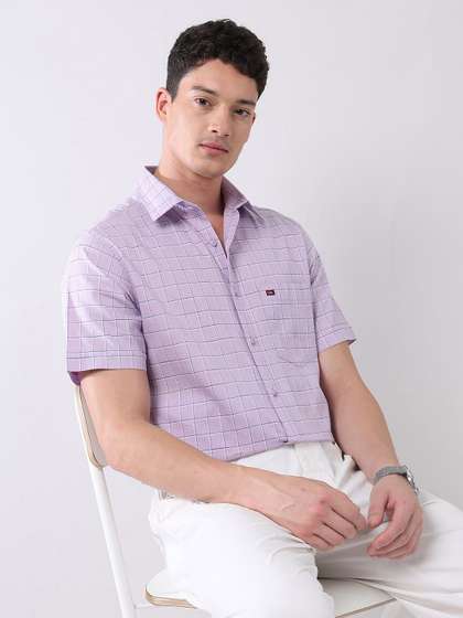 AD By Arvind Men Slim
                      Fit Grid Tattersall Checked Spread Collar Pure
                      Cotton Casual Shirt