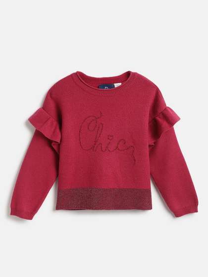 Chicco Girls
                      Typography Round Neck Pullover Sweaters