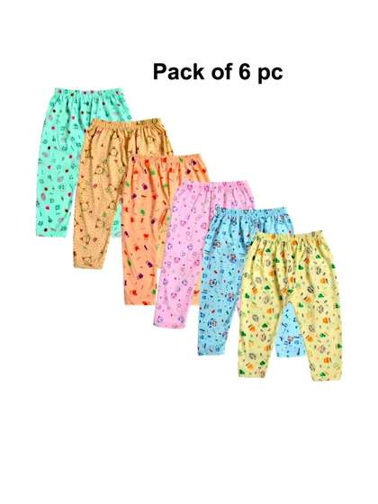 VastraMilap Kids Unisex
                    Multicolor Cotton Pyjamas - Pack of 6