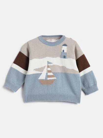 Chicco Boys Woollen
                      Pullover with Embroidered Detail