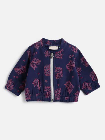 Chicco Girls Graphic
                    Printed Front-Open Sweaters
