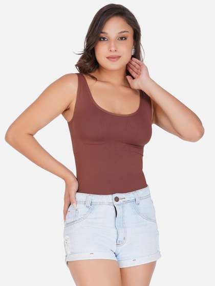 SHOP THE EDIT Round
                        Neck Belly Control Bodysuit Shapewear