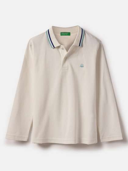 United Colors of
                    Benetton Boys Solid Polo Collar Cotton T-shirt