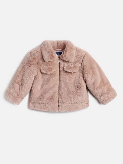 Chicco Girls Spread
                    Collar Solid Lightweight Casual Sherpa