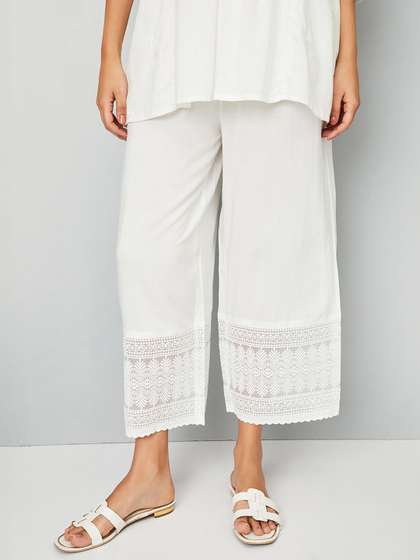 max Women Ethnic
                          Embroidered Straight Palazzos