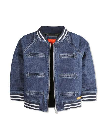 Cherry Crumble Kids
                      Mandarin Collar Lightweight Denim Jacket