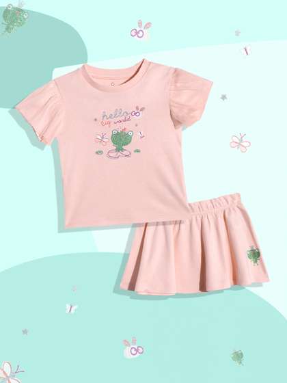mothercare Girls
                      Printed Top with Skirt