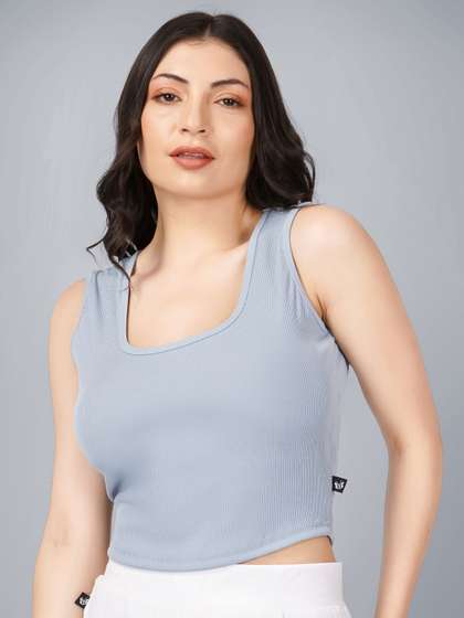 Plus Size Women
                        Ribbed Tank Crop Top