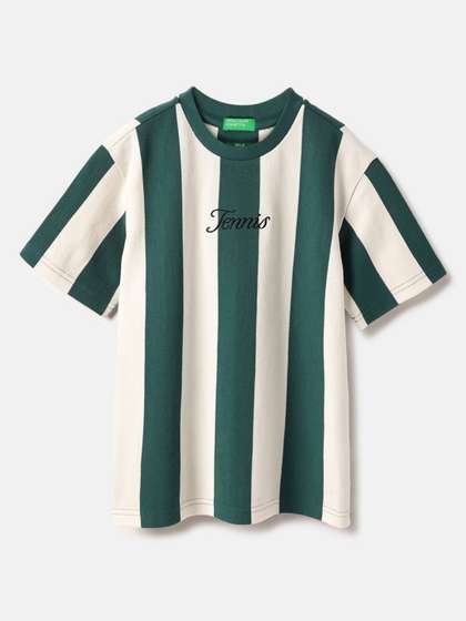 United Colors of
                    Benetton Boys Striped Round Neck Cotton T-shirt