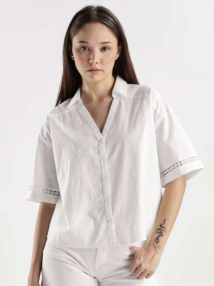 HERE&NOW Women Oversized Cotton Shirt