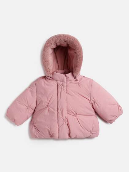 Chicco Girls Hooded
                    Solid Water Resistant Casual Puffer Jacket