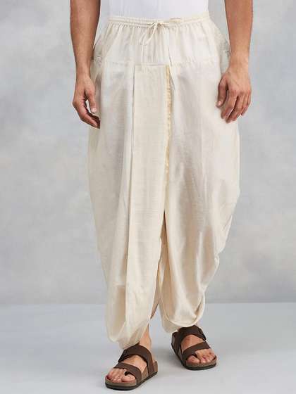 Fabindia Men Natural
                        Cotton Striped Dhoti Pants