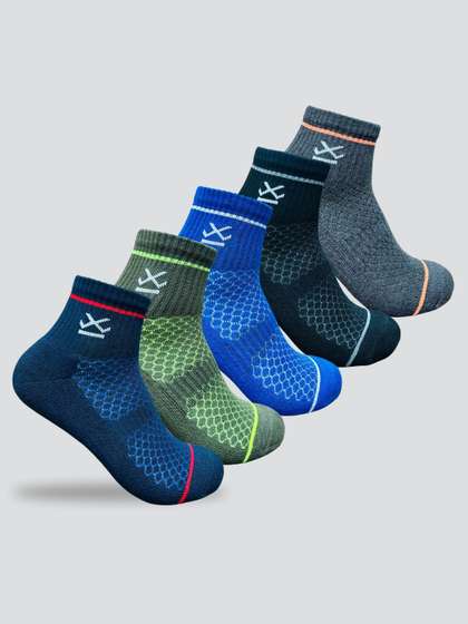 WROGN Pack Of 5
                        Assorted Ankle-Length Cotton Sock