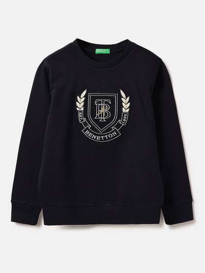 United Colors of
                    Benetton Boys Embroidered Pullover Sweatshirt