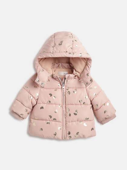 Chicco Girls Hooded
                      Floral Water Resistant Casual Puffer Jacket