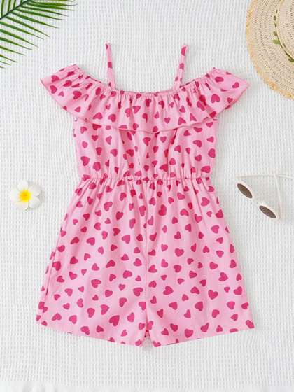 INCLUD Girls
                    Off-Shoulder Printed Basic Jumpsuit