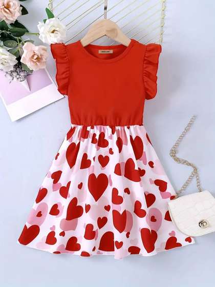 INCLUD Girls Graphic
                    Printed Fit & Flare Dress
