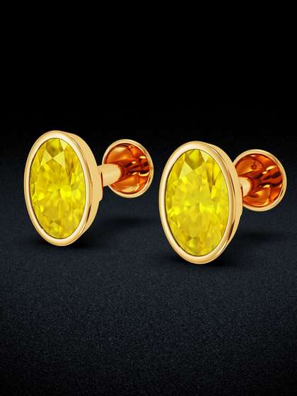 Joyalukkas Chic
                          Oval Stone Gold Stud Earrings