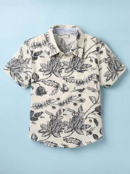 CrayonFlakes Boys Floral
                    Printed Spread Collar Casual Shirt
