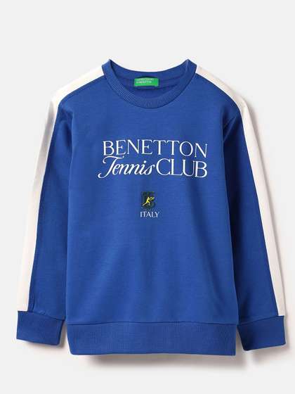United Colors of
                      Benetton Boys Typography Printed Regular Fit Pure
                      Cotton Sweatshirt