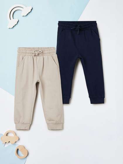 max Infant Boys Pack Of
                    2 Printed Pure Cotton Mid-Rise Joggers