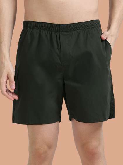 SWISS HORN Pure
                        Cotton Boxer Shorts Green M