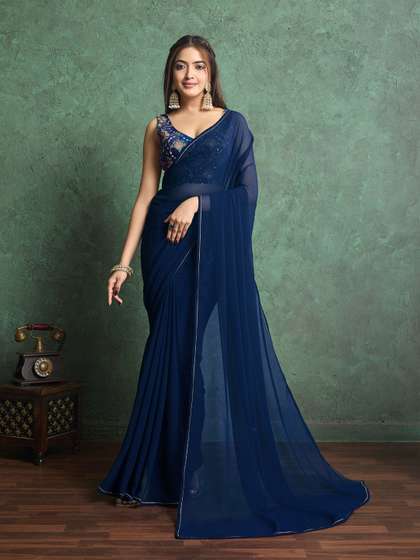 TASRIKA Sequinned Poly
                      Georgette Saree