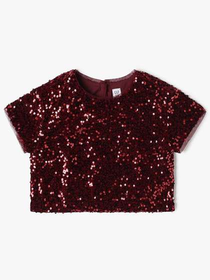 GAP Girls Embellished
                    Round-Neck Top