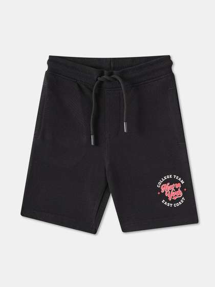 R&B Boys Typography
                    Printed Mid-Rise Regular Fit Cotton Shorts