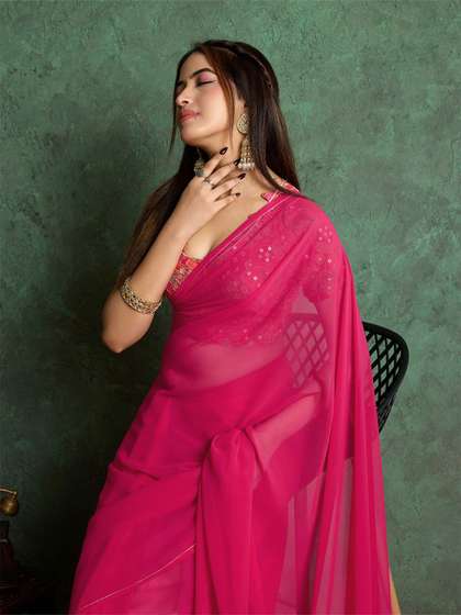 TASRIKA Sequinned
                        Poly Georgette Saree
