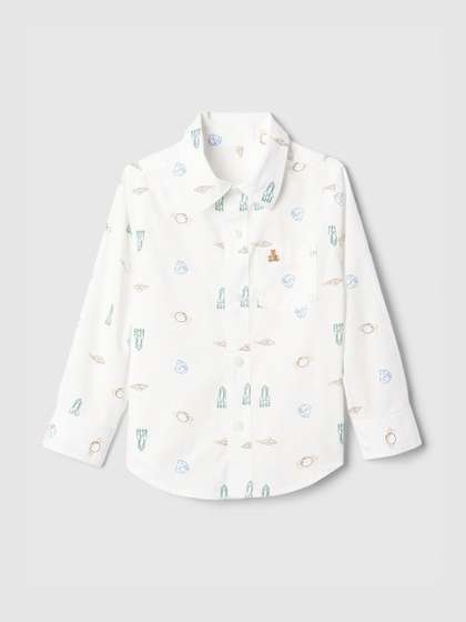 GAP Boys Relaxed Fit
                    Conversational Printed Spread Collar Cotton Casual
                    Shirt
