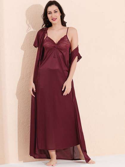 Arela Women Printed
                        Knee Length Night Dress With Robe