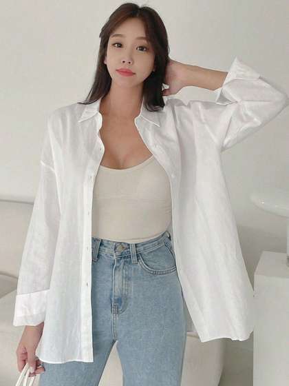 BAESD Oversized Casual Cotton Shirt