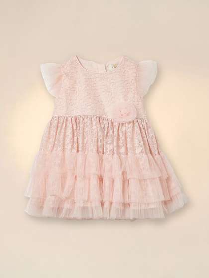 Juniors by Babyshop
                      Girls Self Design Applique Cotton Fit & Flare
                      Dress