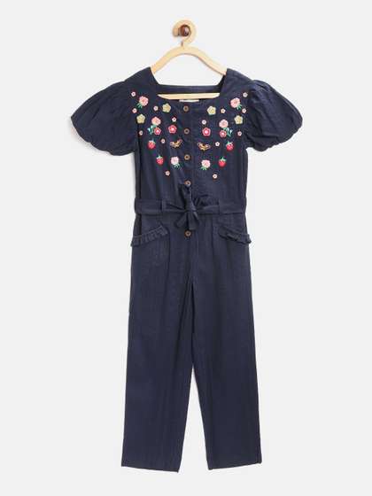 Cherry Crumble Girls
                    Basic Jumpsuit with Embroidered