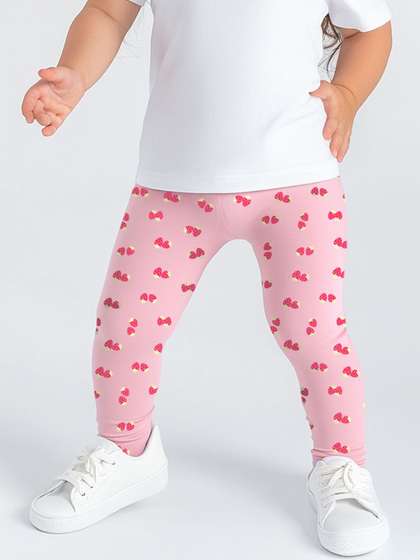Nauti Nati Girls
                    All-Over Strawberry Printed Cotton Ankle-Length
                    Leggings