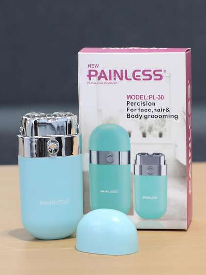 PAINLESS Portable
                      Double Blade Facial Hair Remover - Blue