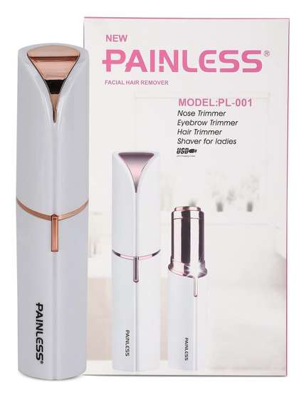 PAINLESS Portable
                    Cordless Facial Hair Remover - White