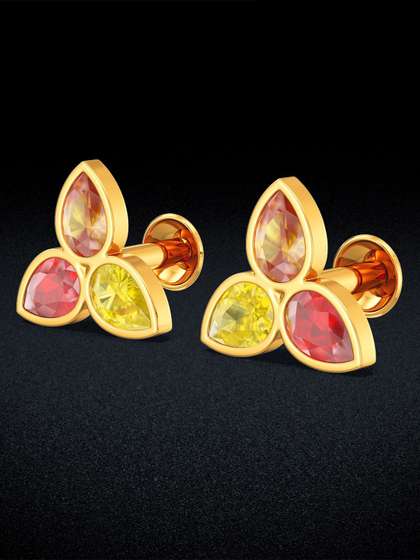 Joyalukkas Radiant
                        Trio Petals Gold Earrings